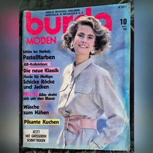 10 Oktober1988 Burda Vtg Rare German Magazine W/Fashion Dress Sewing Pattern